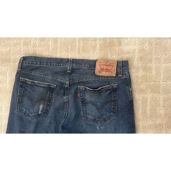 Levi's 527 Low Boot Cut Jeans Mens 32x30 Dark Wash Blue Denim 100% Cotton - Picture 3 of 5